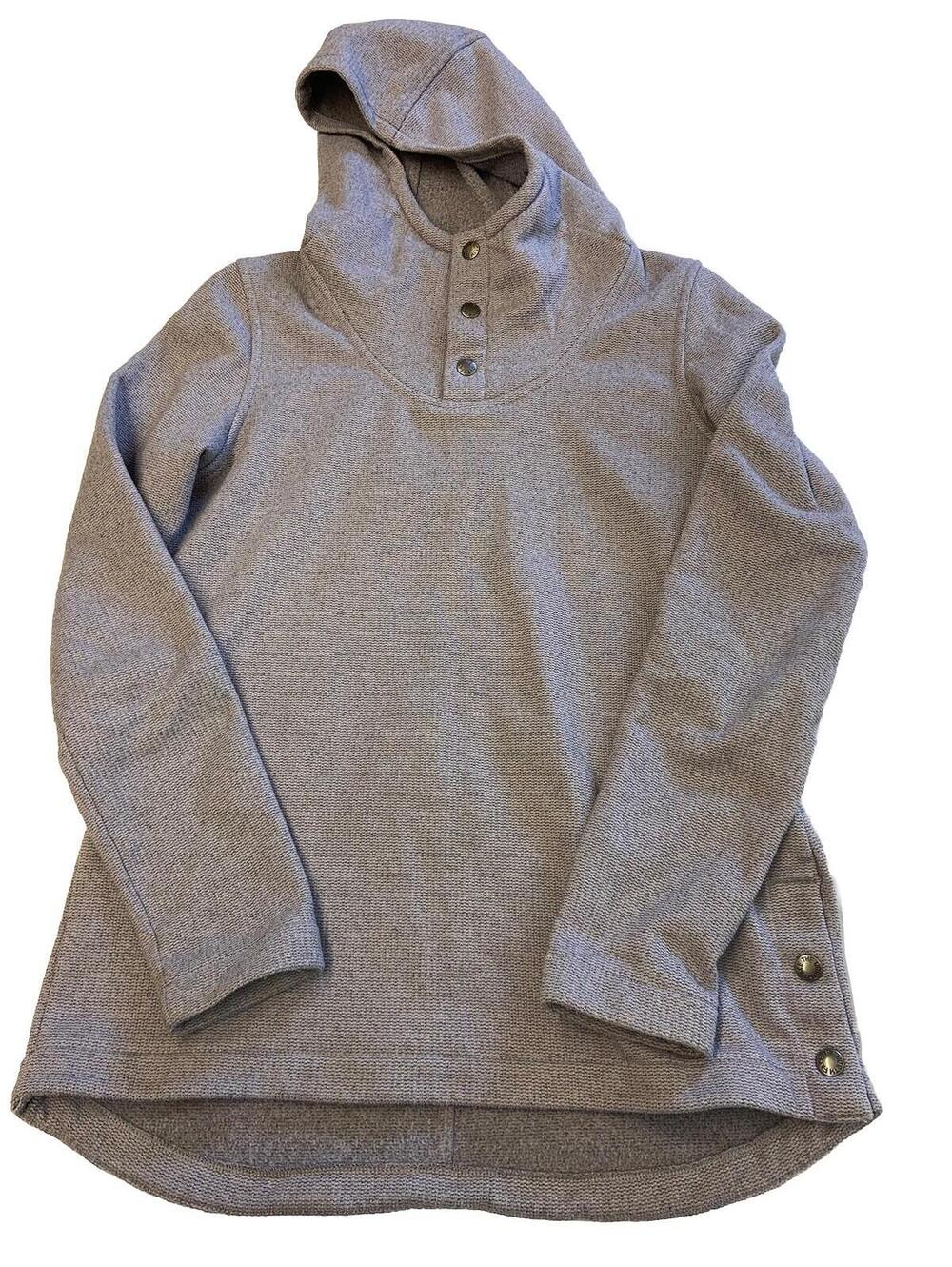 Womens THE NORTH FACE Gray Knit Stitch Fleece Pullover Hoodie Sz XS